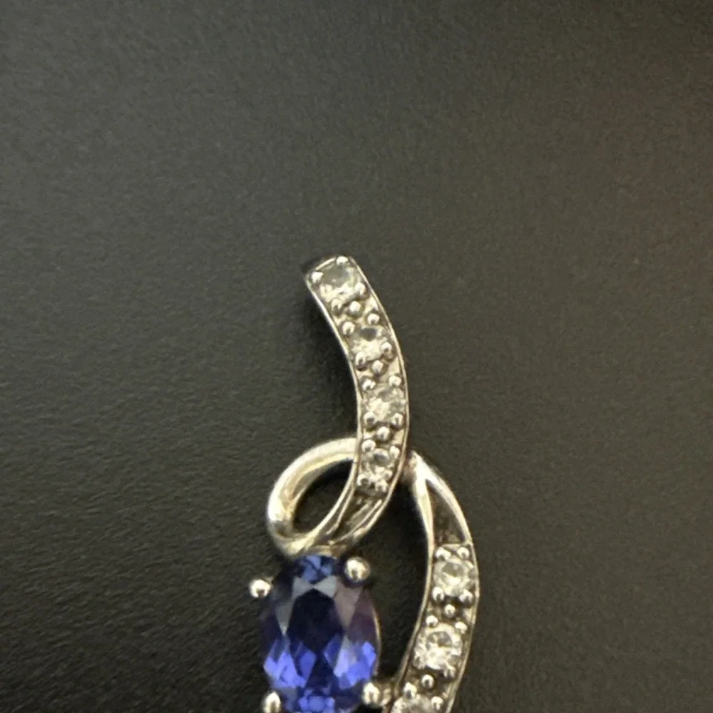 Topaz White Sapphire Infinity Pendant 925 Sterling Silver‎ Vintage